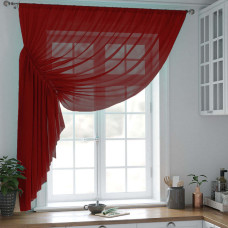 Тюль на кухню Келли бордовый 290*180 см