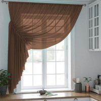 Тюль на кухню Келли коричневый 290*180 см