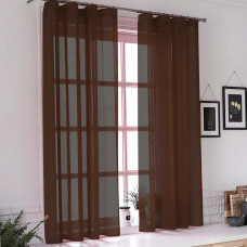 Комплект тюль на кухню Анета коричневый 140*150 см