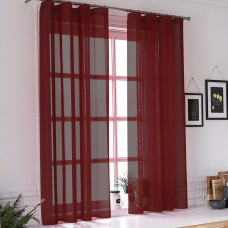 Комплект тюль на кухню Анета бордовый 140*150 см