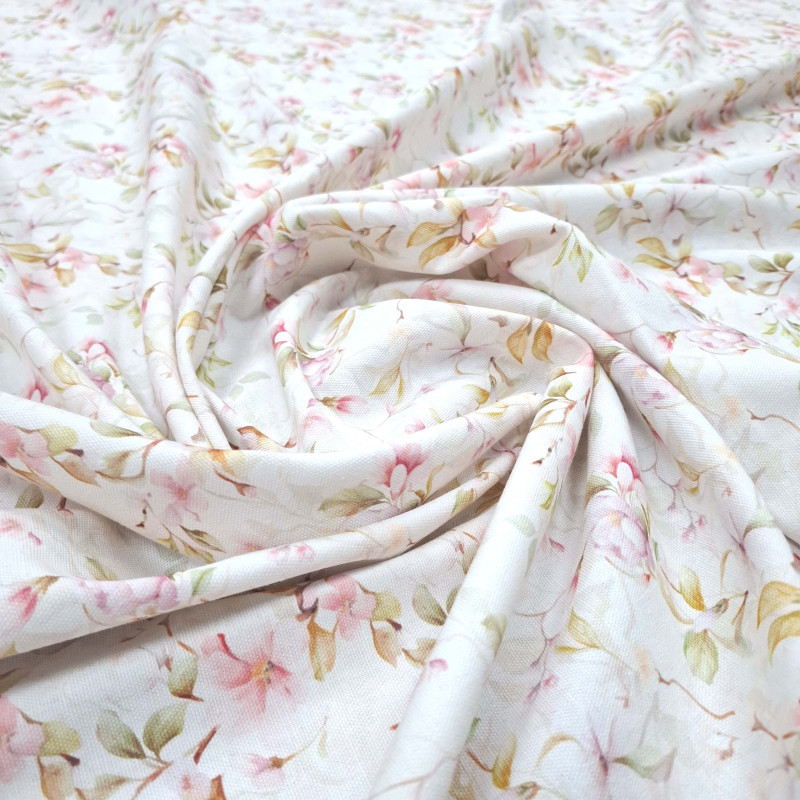 Скатертна тканина полупанама Яблуневий цвіт 150 см 409491