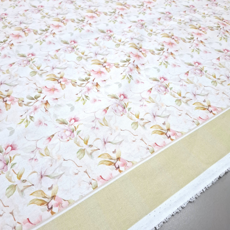 Скатертна тканина полупанама Яблуневий цвіт 150 см 409491