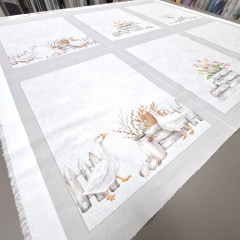 Полотенечная ткань полупанама Гуси купон 65*150 см