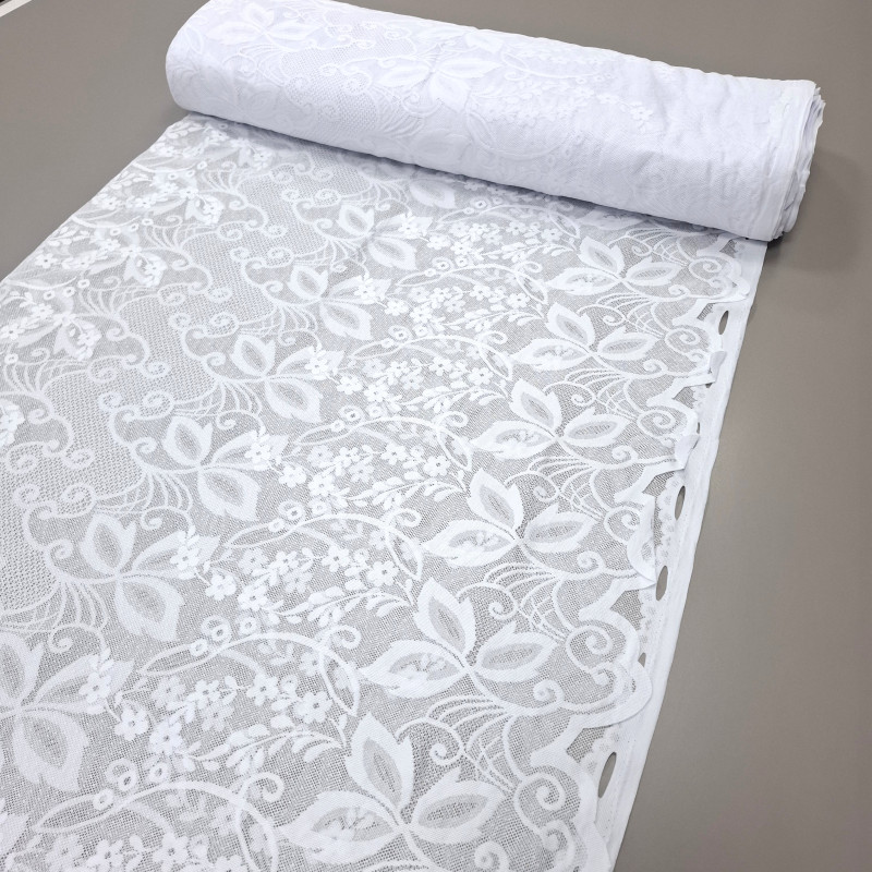 Тюль Гіпюр Мей квіти білий 160 см 355741