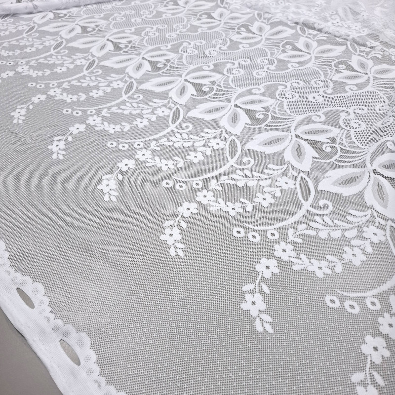 Тюль Гіпюр Мей квіти білий 160 см 355741