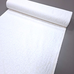 Скатертная ткань с пропиткой Принт жаккард Арабеска белый