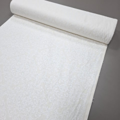 Скатертная ткань с пропиткой Принт жаккард Арабеска молочный