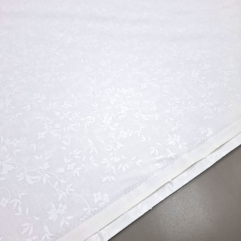 Скатертная ткань с пропиткой Принт Жаккард Элеганс белый 12351