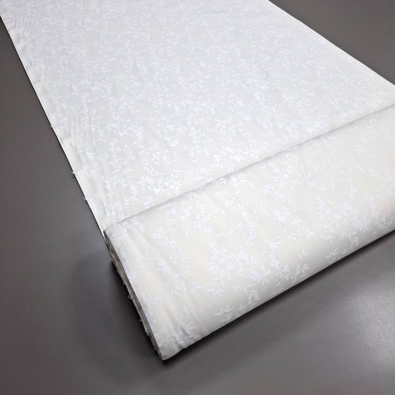 Скатертная ткань с пропиткой Принт жаккард Элеганс молочный 12353