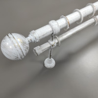 Карниз двухполосный Калисто белое золото 25/19 мм 240 см