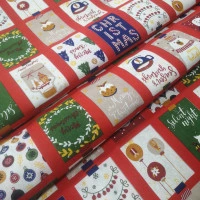 Новорічна тканина Christmas мультиколор