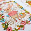 Тканина рушникова вафельна Happy Easter Блакитний 323071