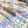 Скатертинна тканина з просоченням Мозаїка синій 1215551