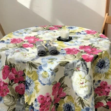 Тефлонова скатертина Квіти акварель 120*120 см