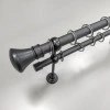 Карниз двосмуговий Люксор чорний матовий 25/19 мм 160 см 1340160