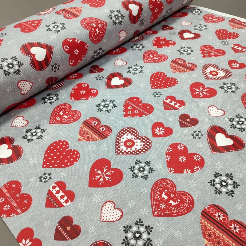 Новорічна тканина з просоченням Sweets червоний 675764