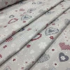 Новогодняя ткань с пропиткой сердечки бежевый 675765