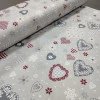 Новогодняя ткань с пропиткой сердечки бежевый 675765