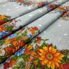 Скатертинна тканина рогожка Осінь сірий 470481