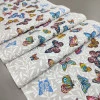 Ткань полотенечная вафельная Бабочки 45 см 613581