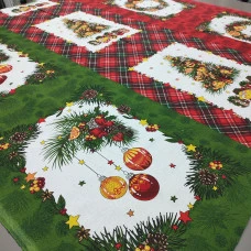 Ткань для скатерти Новогодний  венок купон