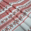 Скатертная ткань полупанама Вышивка красный 150 см 951881