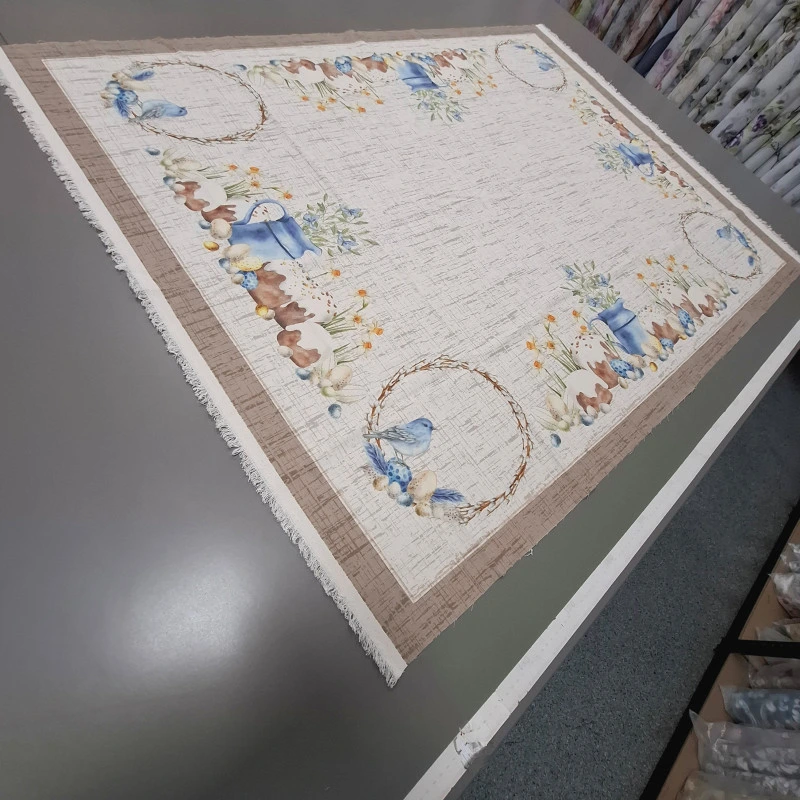 Тканина для скатертини напівпанама великодня Пташки купон 115*150 см 882881