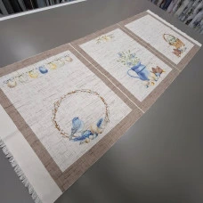 Рушникова тканина напівпанама великодня Пташки купон 65*150 см