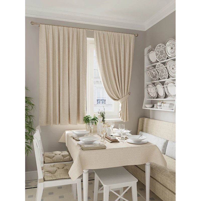 Комплект коротких штор Даймонд крем-брюле 140*180 см 1801403523