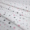 Ткань ситец Звезды серо-розовый 95 см 730481