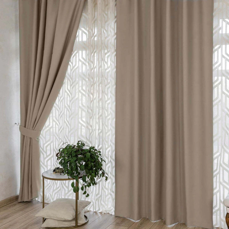 Комплект штор блекаут Ares капучіно 150*270 см 3007723