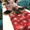 Дорожка на стол с пропиткой Льдинки красный 45*175 см 1075