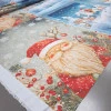 Полотенечная ткань полупанама новогодняя Санта купон 65*150 см 651291