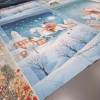 Полотенечная ткань полупанама новогодняя Санта купон 65*150 см 651291