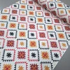 Скатертинна тканина з просоченням Геометричний візерунок гірчичний 514917