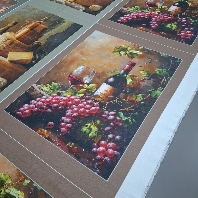 Полотенцевая ткань полупанама Виноградный натюрморт купон 65*150 см 658591