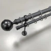 Карниз двосмуговий Калісто чорний матовий 25/19 мм 160 см 1180160