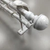 Карниз Ретро двухполосный Бостон белое золото 25/19 мм 160 см 1230160